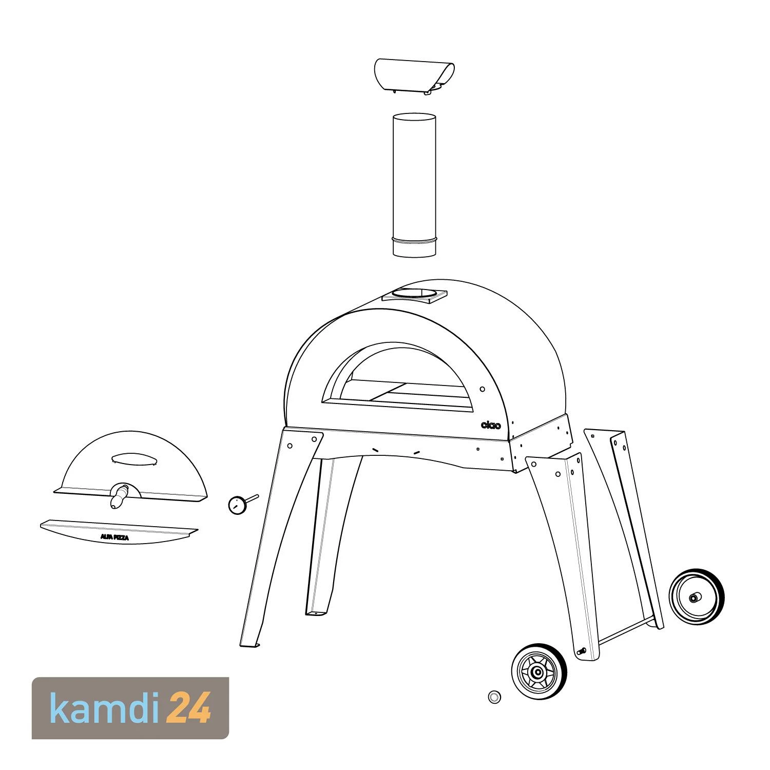 Alfa Forni Pizzaofen Ciao Grau + Abdeckhaube + Pizzaiolo-Set 10 Alfa Forni Pizzaofen Ciao Grau + Abdeckhaube + Pizzaiolo-Set – Bild 8