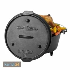 Camp Chef Deluxe Dutch Oven DO-10 Mit 4 Kg Tom Coco Grill-Kokoskohle Briketts Und Feuergott Anzündkamin -Outdoorchef-ausverkauf camp chef deluxe dutch oven do 10 mit 4 kg tom coco bbq grill briketts und feuergott anzuendkamin 20080 m 3