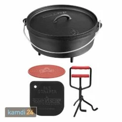 Camp Chef Set: Classic Dutch Oven SDO-12 Mit Profi-Deckelheber, Hot Pad Und Reinigungsschaber