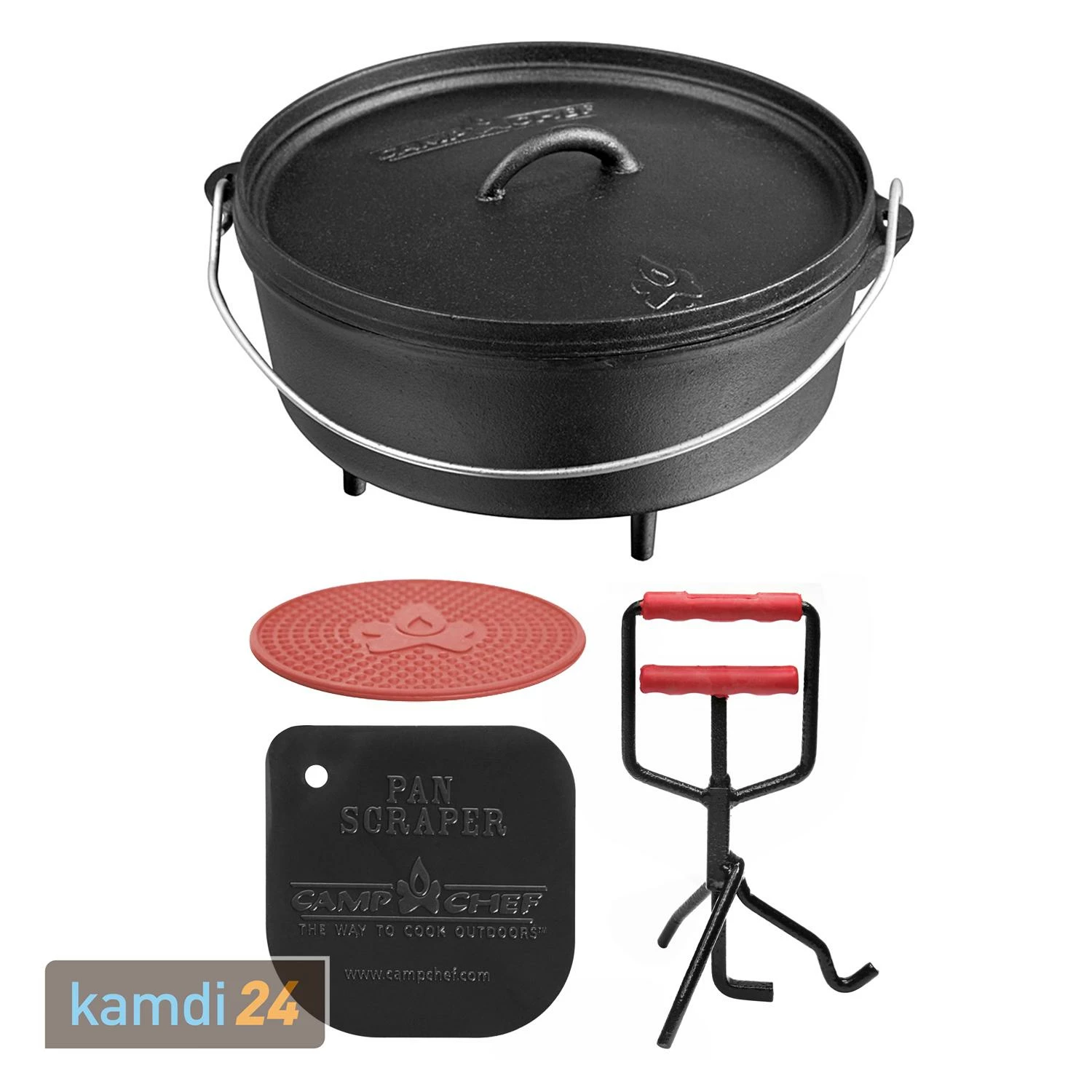 Camp Chef Set: Classic Dutch Oven SDO-12 Mit Profi-Deckelheber, Hot Pad Und Reinigungsschaber 3 Camp Chef Set: Classic Dutch Oven SDO-12 Mit Profi-Deckelheber, Hot Pad Und Reinigungsschaber