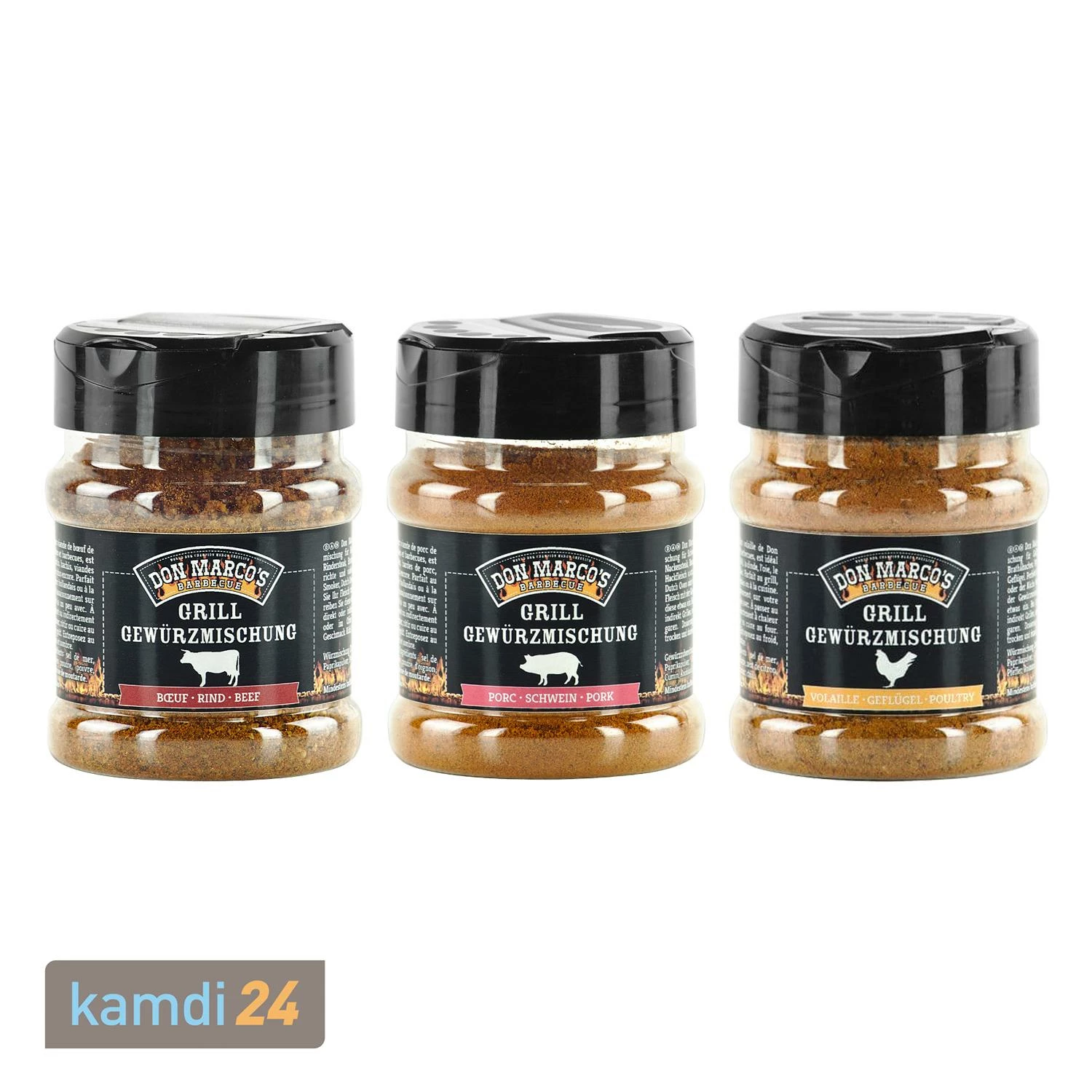 Don Marco´s Barbecue Basic Line Grillgewürze 3er-Set: Rind, Schwein & Geflügel 3 Don Marco´s Barbecue Basic Line Grillgewürze 3er-Set: Rind, Schwein & Geflügel