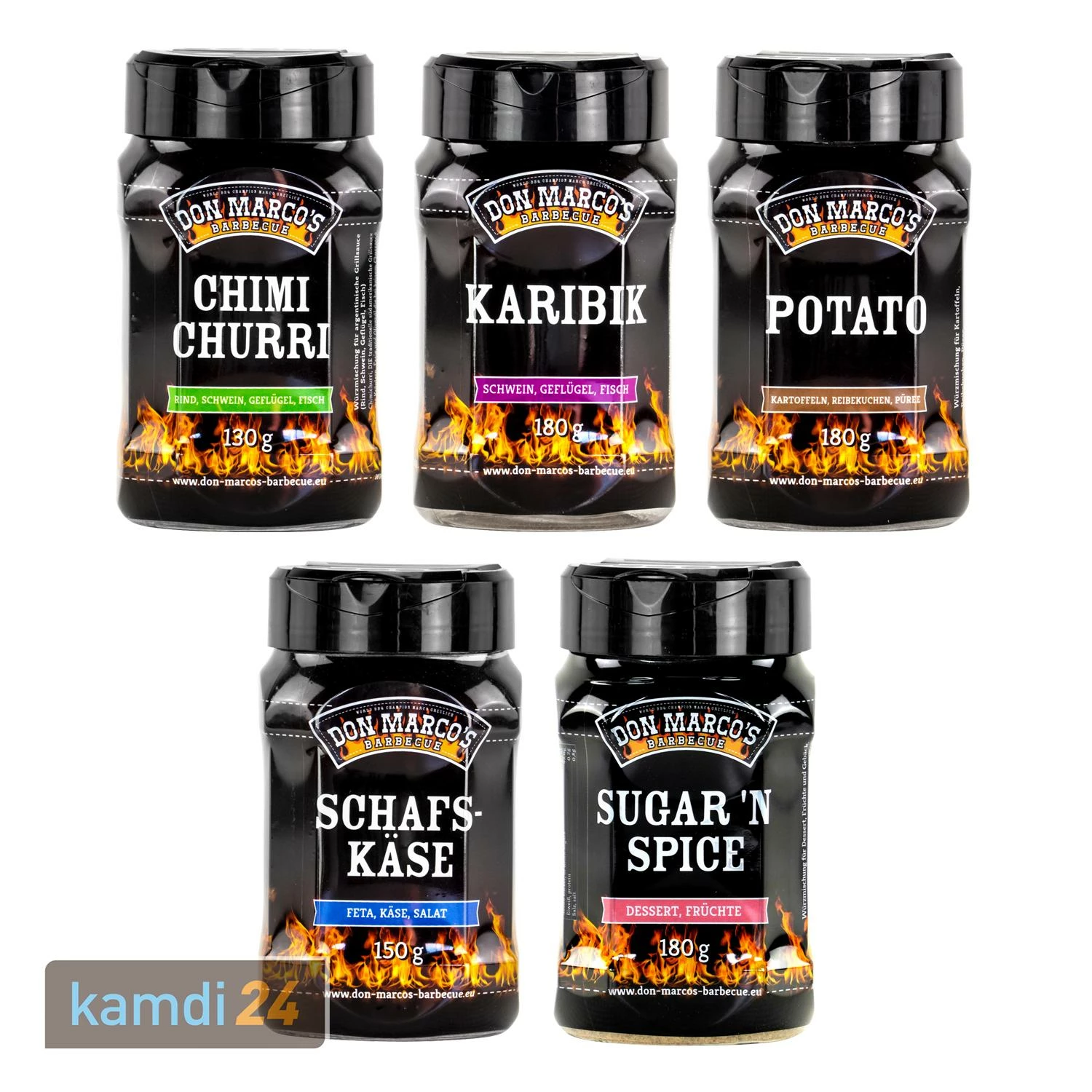 Don Marco´s Barbecue-Gewürz-Set: Chimichurri, Karibik, Potato, Schafskäse & Sugar´n Spice 3 Don Marco´s Barbecue-Gewürz-Set: Chimichurri, Karibik, Potato, Schafskäse & Sugar´n Spice
