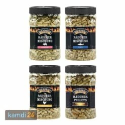 Don Marco´s Räucherpellets 4er-Set: Für Schwein, Für Fisch, Für Geflügel Und Competition Blend