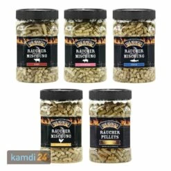 Don Marco´s Räucherpellets 5er-Set: Für Rind, Für Schwein, Für Fisch, Für Geflügel Und Competition Blend