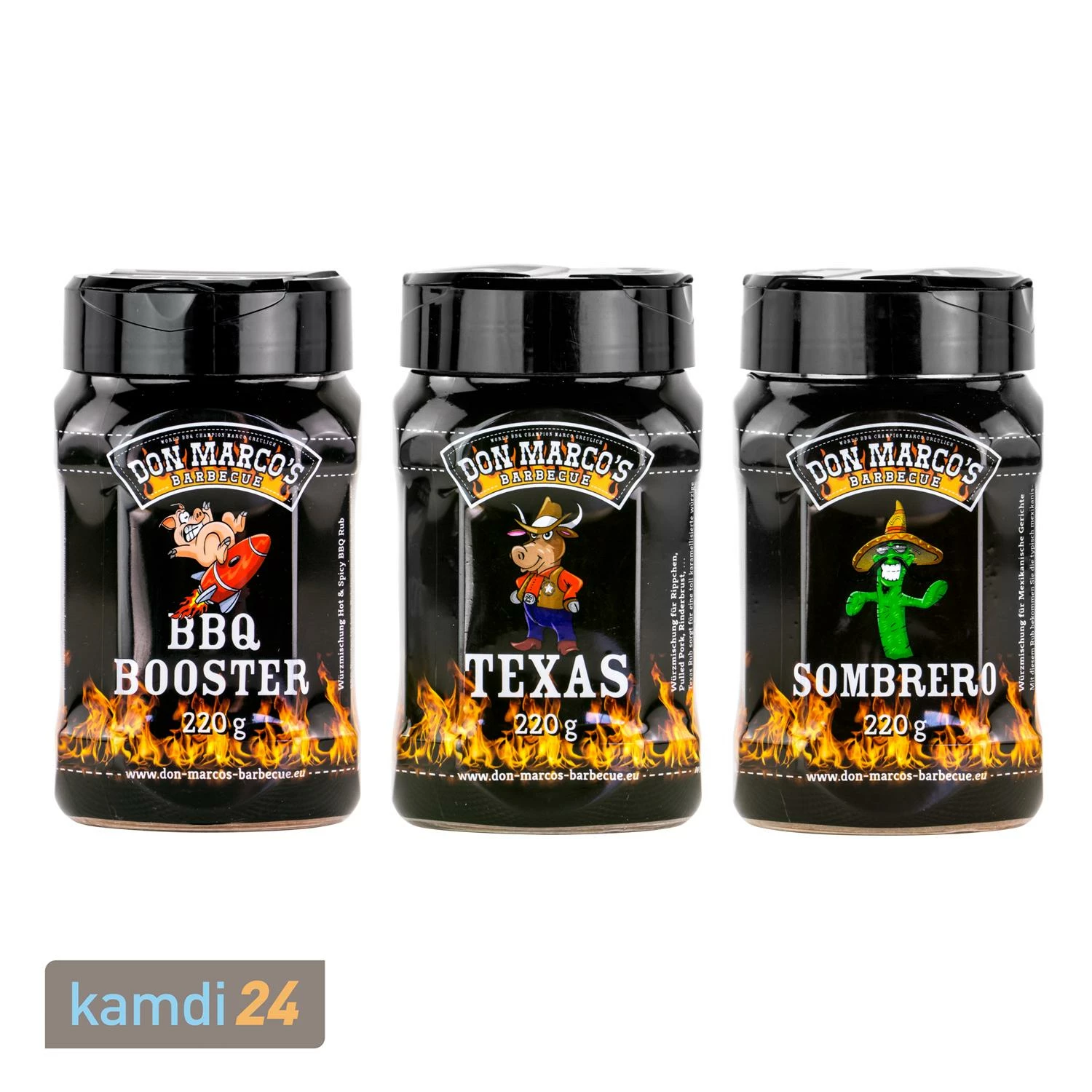 Don Marco´s Rub-Set: BBQ-Booster, Texas Style & Sombrero 3 Don Marco´s Rub-Set: BBQ-Booster, Texas Style & Sombrero