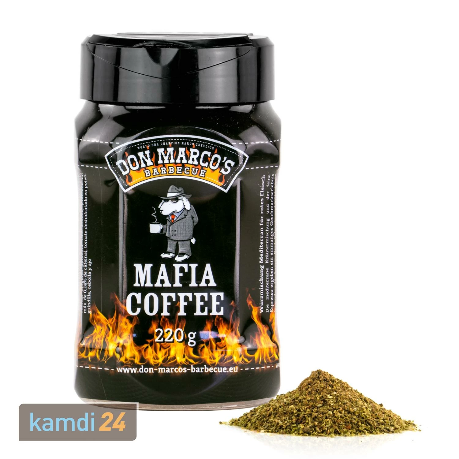 Don Marco´s Rub-Set: Cherry Bomb, Mafia Coffee, PigWing® Seasoning, Carolina Mustard & King Cacao 5 Don Marco´s Rub-Set: Cherry Bomb, Mafia Coffee, PigWing® Seasoning, Carolina Mustard & King Cacao – Bild 3