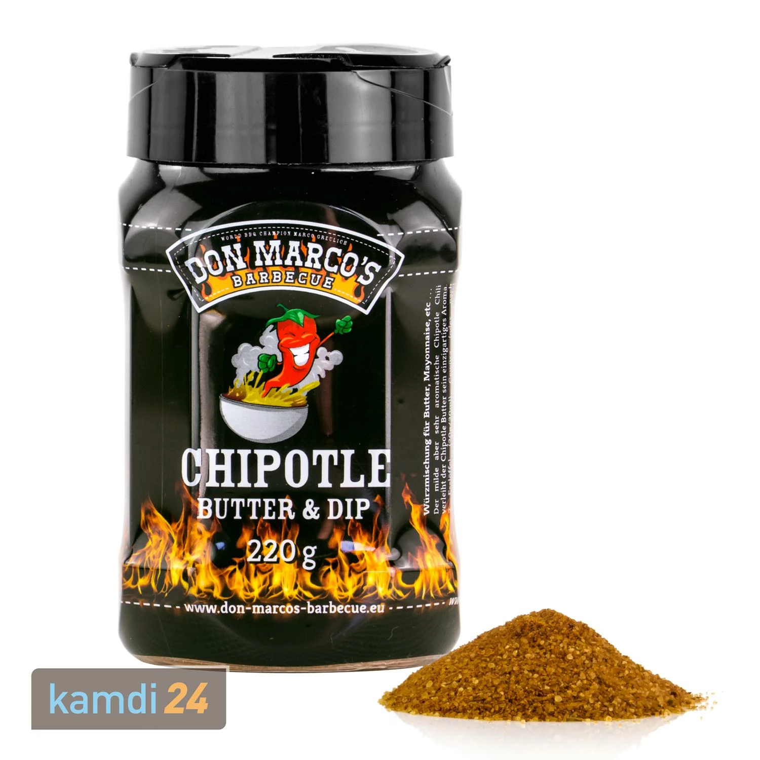 Don Marco´s Rub-Set: Chipotle Butter & Dip Seasoning, Carolina Mustard & Crazy Chicken 4 Don Marco´s Rub-Set: Chipotle Butter & Dip Seasoning, Carolina Mustard & Crazy Chicken – Bild 2