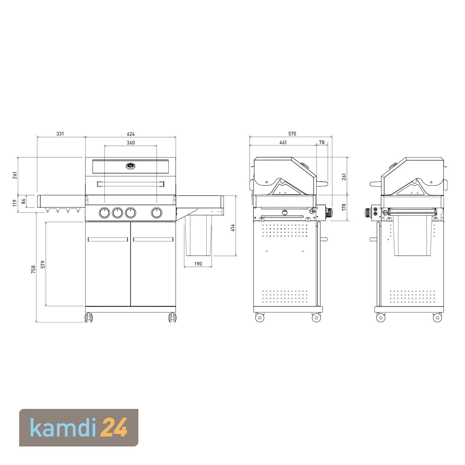 Feuergott Gas-Grillstation Hektor 3B-S Inkl. Abdeckhaube 14 Feuergott Gas-Grillstation Hektor 3B-S Inkl. Abdeckhaube – Bild 12