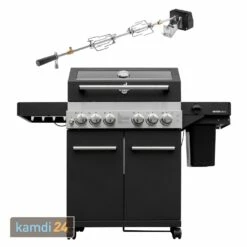 Feuergott Gas-Grillstation Hektor 4B-S Inkl. Abdeckhaube + Drehspieß