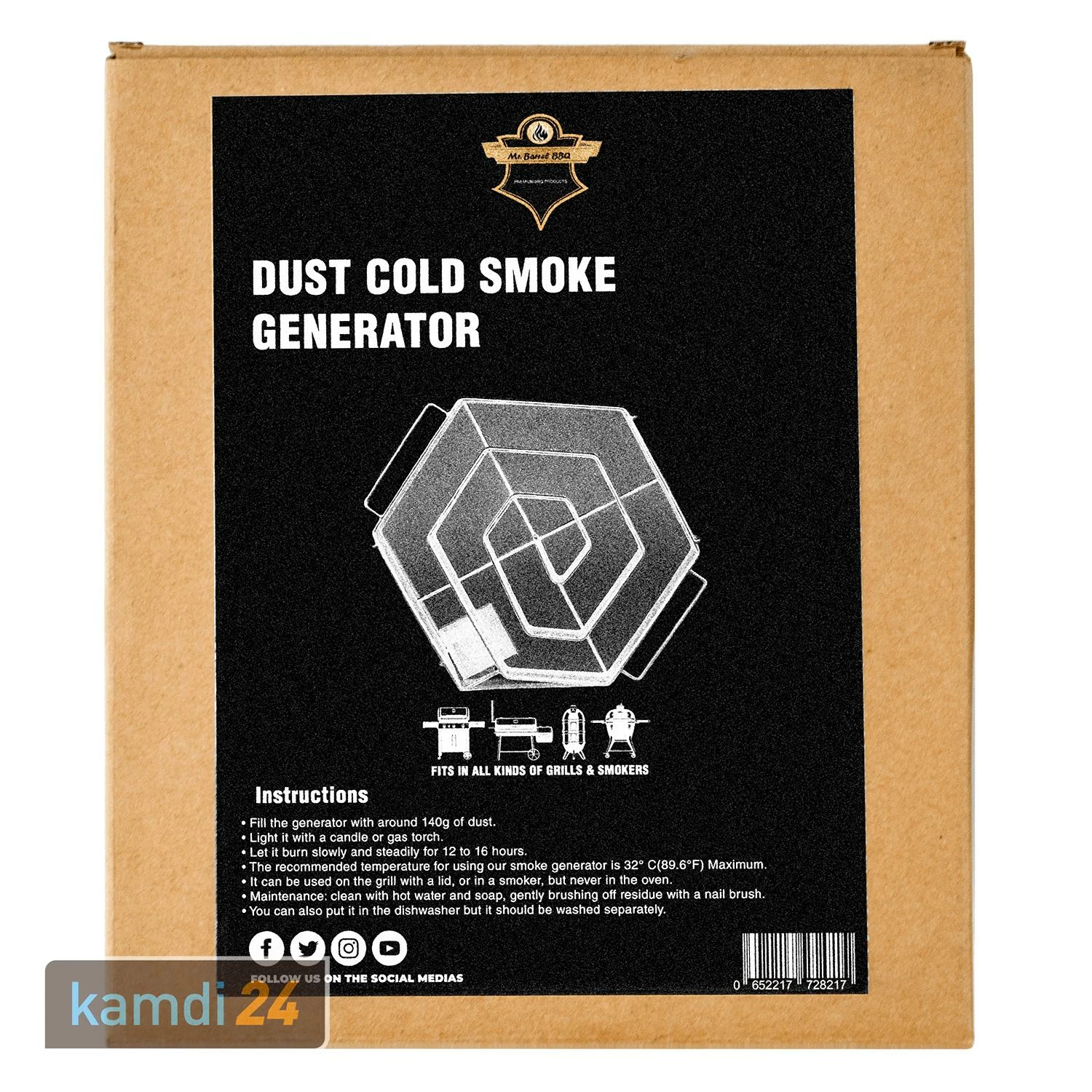 Mr. Barrel BBQ Smoke Generator Aus Edelstahl 4 Mr. Barrel BBQ Smoke Generator Aus Edelstahl – Bild 2