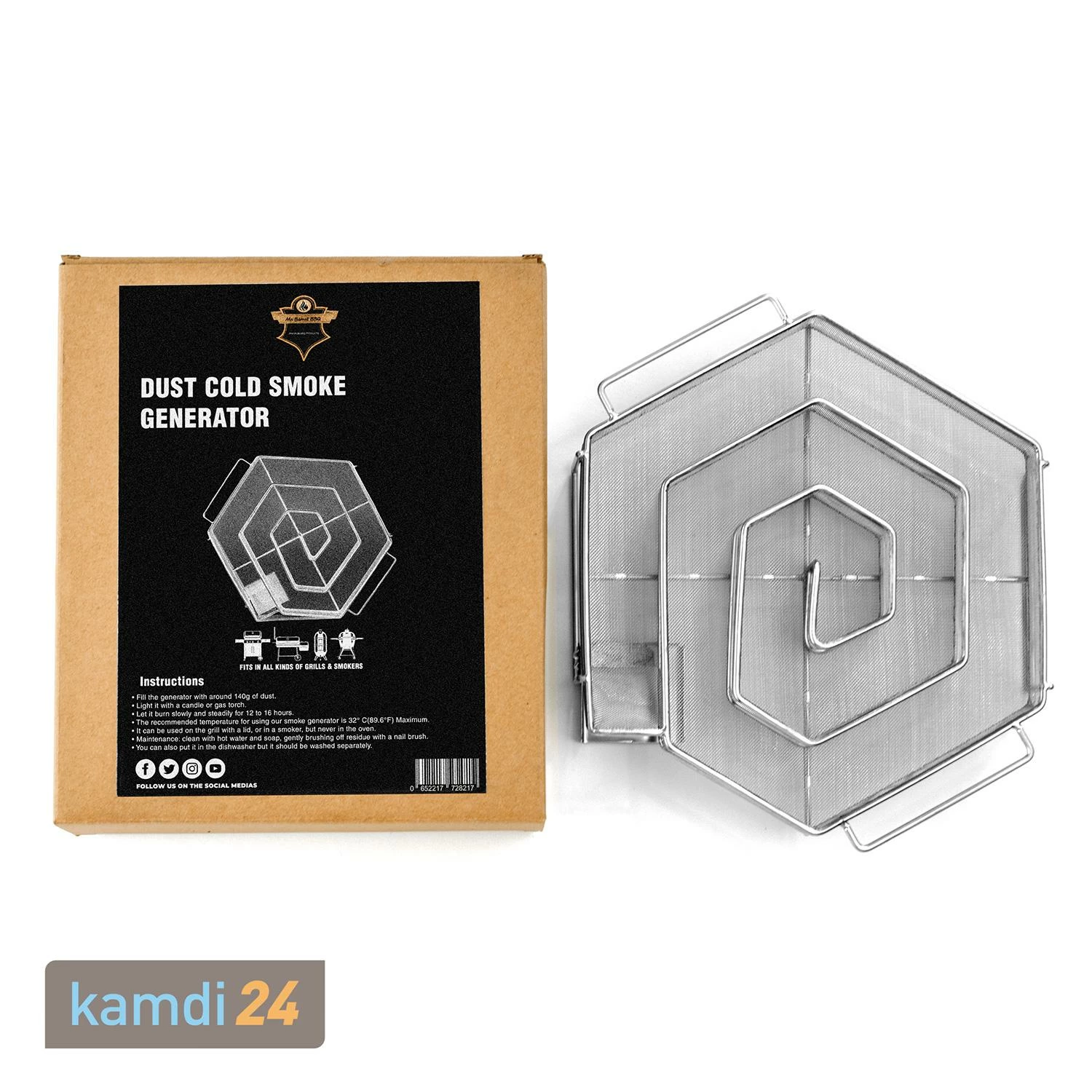 Mr. Barrel BBQ Smoke Generator Aus Edelstahl 5 Mr. Barrel BBQ Smoke Generator Aus Edelstahl – Bild 3