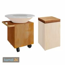 OFYR Classic Corten 100 Grill & Feuerstelle Upgrade-Set Zum PRO Mit Teakholz-Block -Outdoorchef-ausverkauf ofyr classic corten 100 grill feuerstelle upgrade set zum pro mit teakholz block 22282 m 3