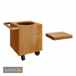 OFYR Classic Corten 100 Grill & Feuerstelle Upgrade-Set Zum PRO Mit Teakholz-Block