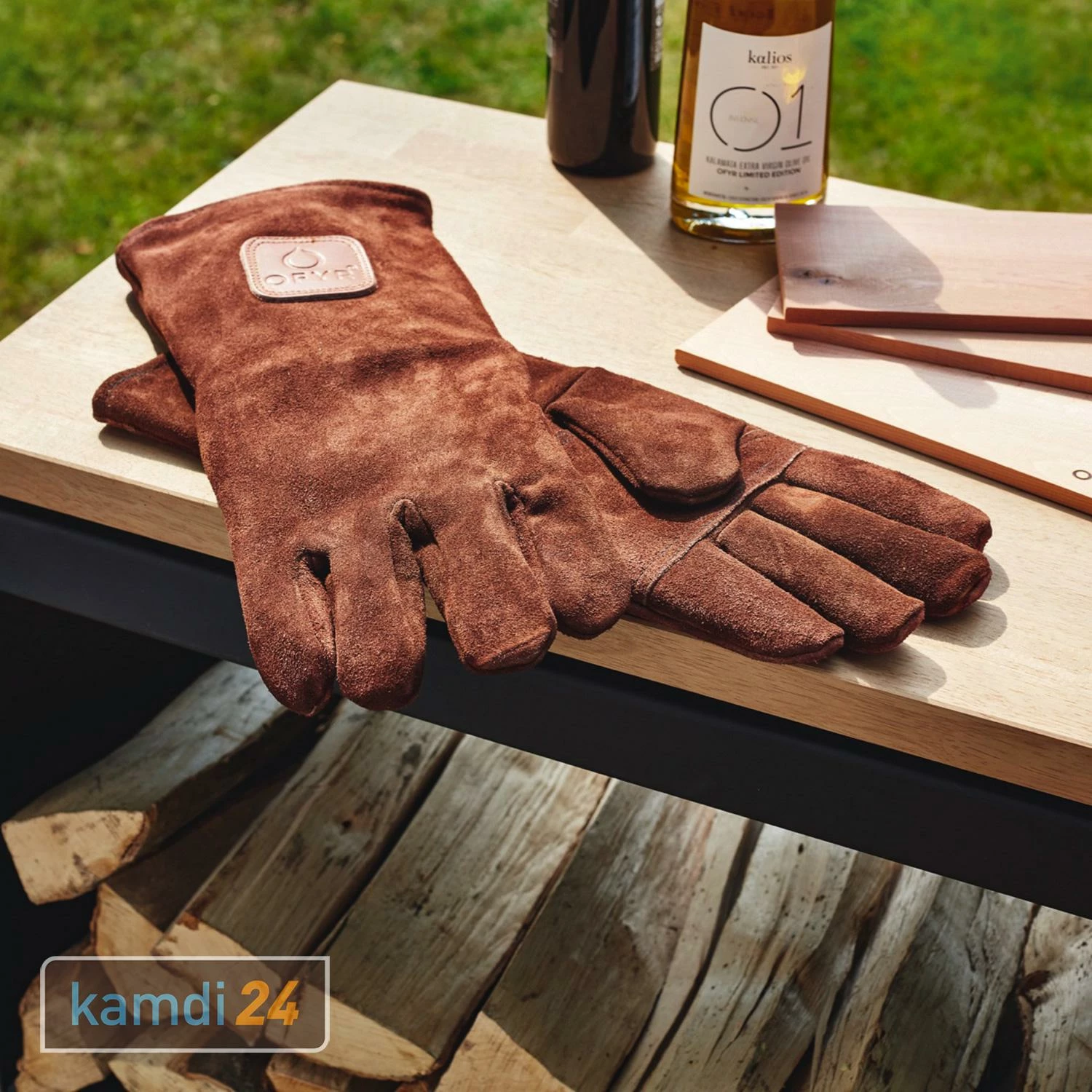 OFYR Grillhandschuhe Wildleder Braun 4 OFYR Grillhandschuhe Wildleder Braun – Bild 2