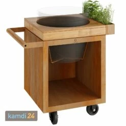 OFYR Sockel Corten 65 PRO Teakholz Für Kamado BGE