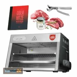 Otto Wilde O.F.B. Gasgrill + Zange + Oberhitze Grillbuch + Kreutzers Premium Rindfleisch-Paket