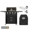 Outdoorchef Australia 415 G Gas-Grillstation Schwarz + Abdeckhaube + Drehkorb-Set -Outdoorchef-ausverkauf outdoorchef australia 415 g gas grillstation schwarz abdeckhaube drehkorb set