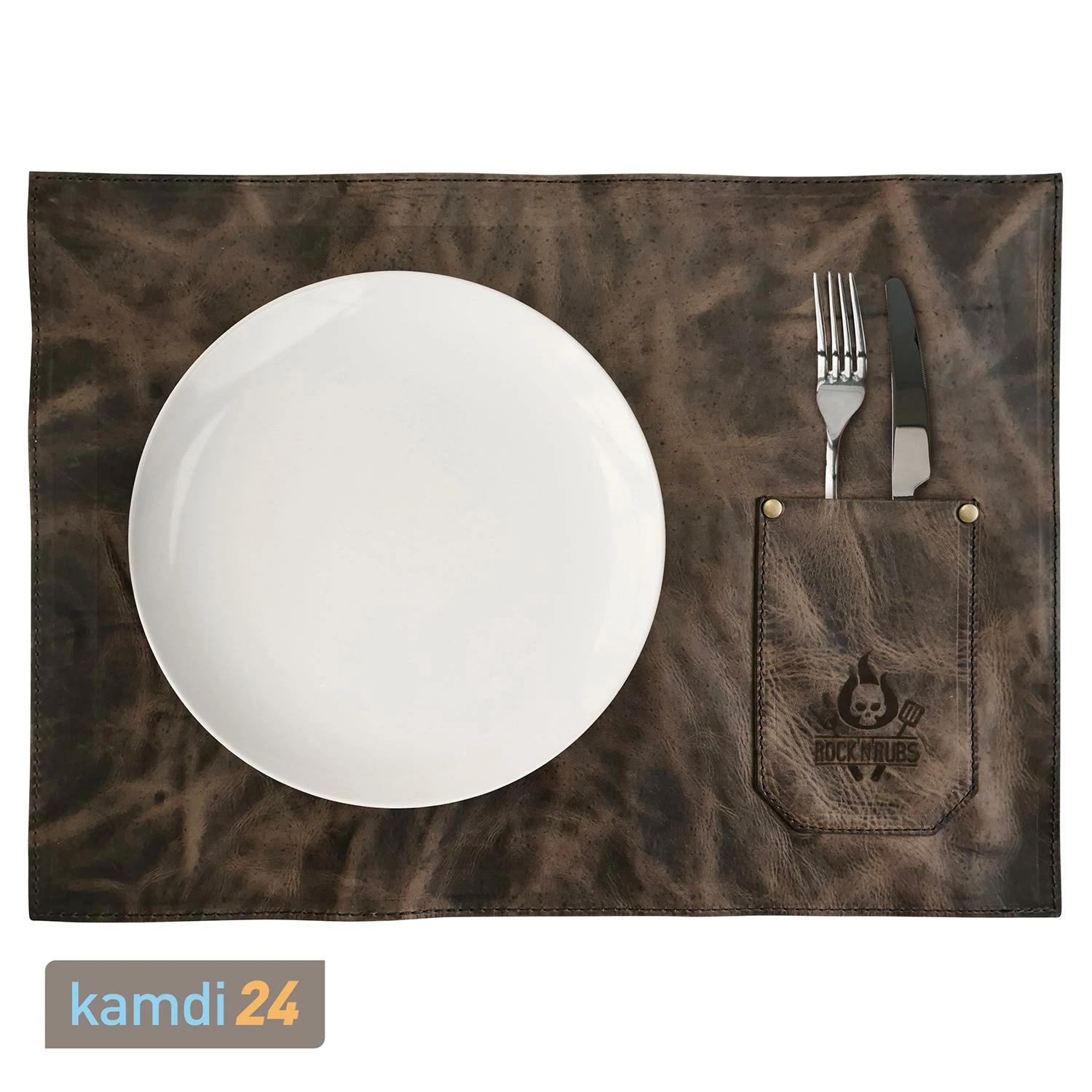 Rock'n'Rubs Tisch-Set Aus Leder Cognac Crunch 6 Rock'n'Rubs Tisch-Set Aus Leder Cognac Crunch – Bild 4