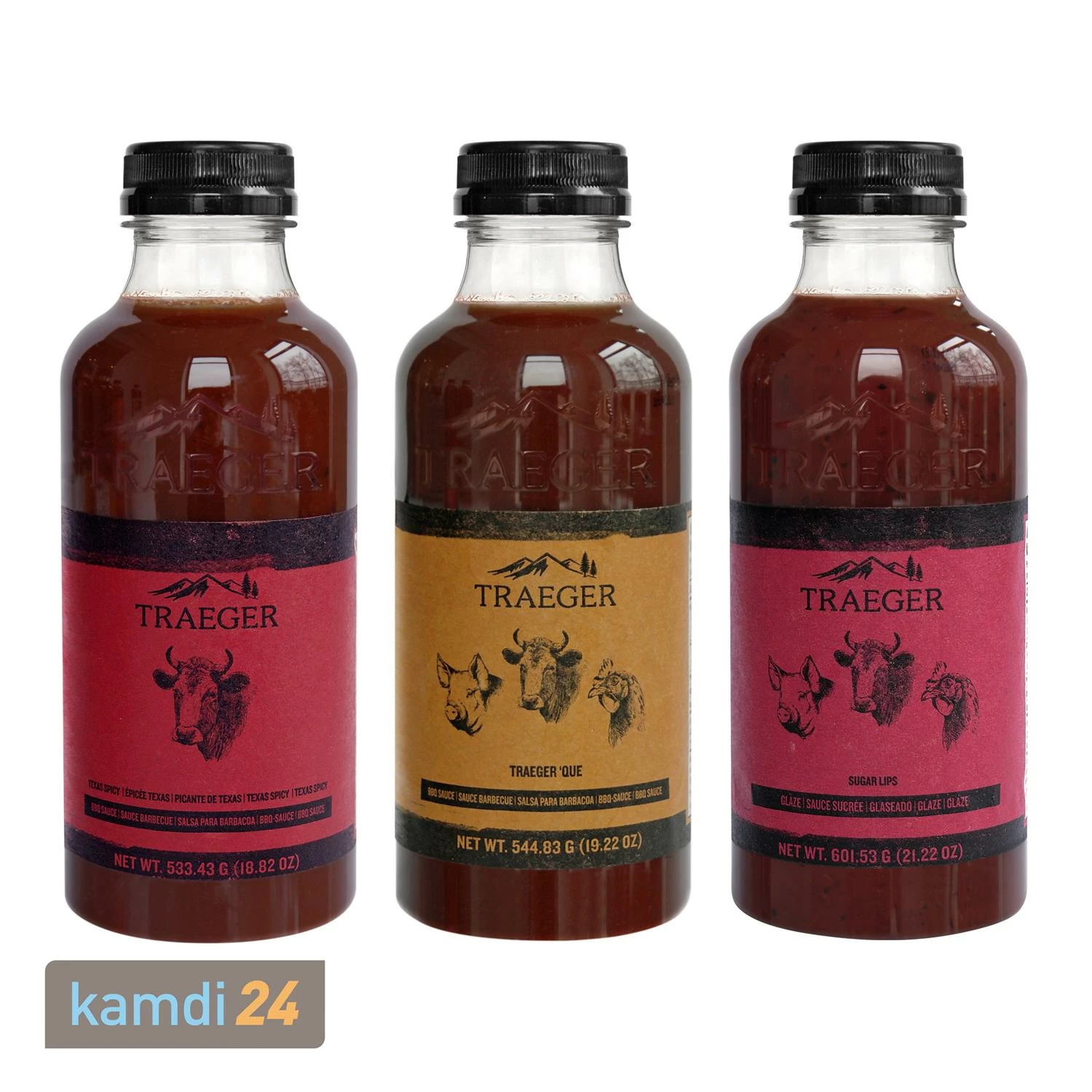 Traeger BBQ Soße 3er-Set: Texas Spicy, Traeger 'Que, Sugar Lips 3 Traeger BBQ Soße 3er-Set: Texas Spicy, Traeger 'Que, Sugar Lips