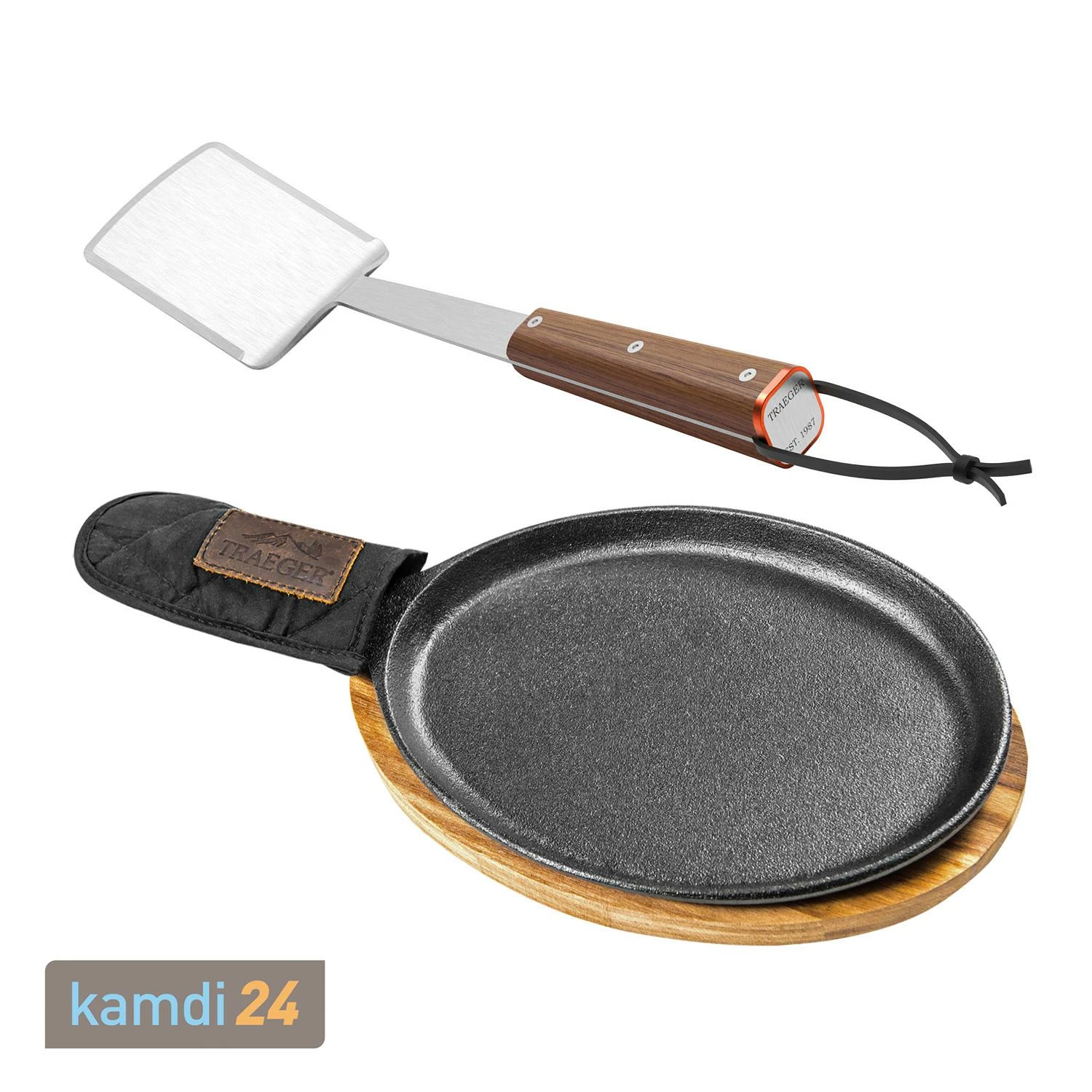 Traeger Fajita Pfanne Gusseissen + Grillwender 3 Traeger Fajita Pfanne Gusseissen + Grillwender