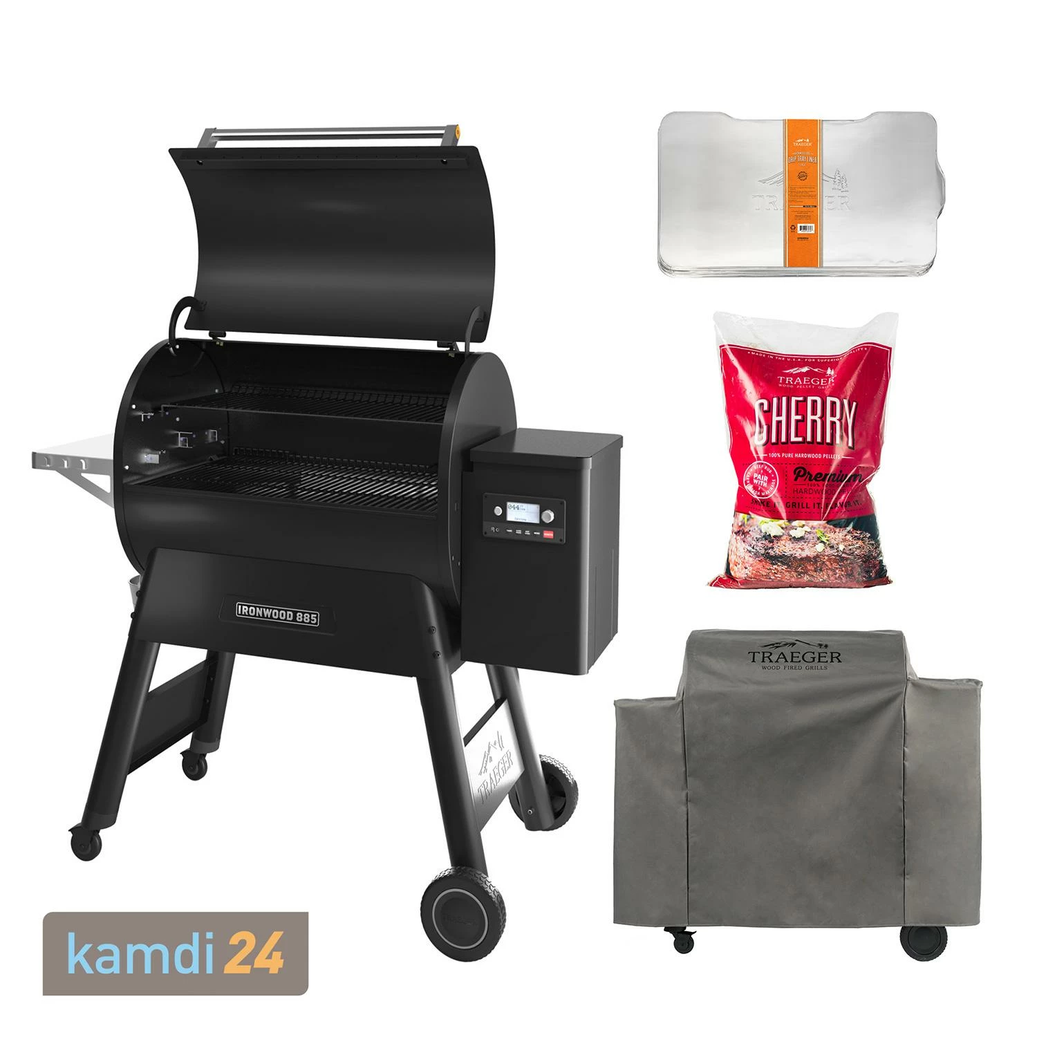 Traeger IRONWOOD 885 Pellet Grill Schwarz Inkl. Abdeckhaube, Ablaufblech-Schutzfolie Und Hartholz Pellets Cherry 9 Kg 3 Traeger IRONWOOD 885 Pellet Grill Schwarz Inkl. Abdeckhaube, Ablaufblech-Schutzfolie Und Hartholz Pellets Cherry 9 Kg