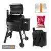 Traeger PRO D2 575 Pellet Grill Schwarz Inkl. Abdeckhaube, Ablaufblech-Schutzfolie + Hartholz Pellets Cherry 9 Kg -Outdoorchef-ausverkauf traeger pro d2 575 pellet grill schwarz inkl abdeckhaube ablaufblech schutzfolie hartholz pellets cherry 9 kg