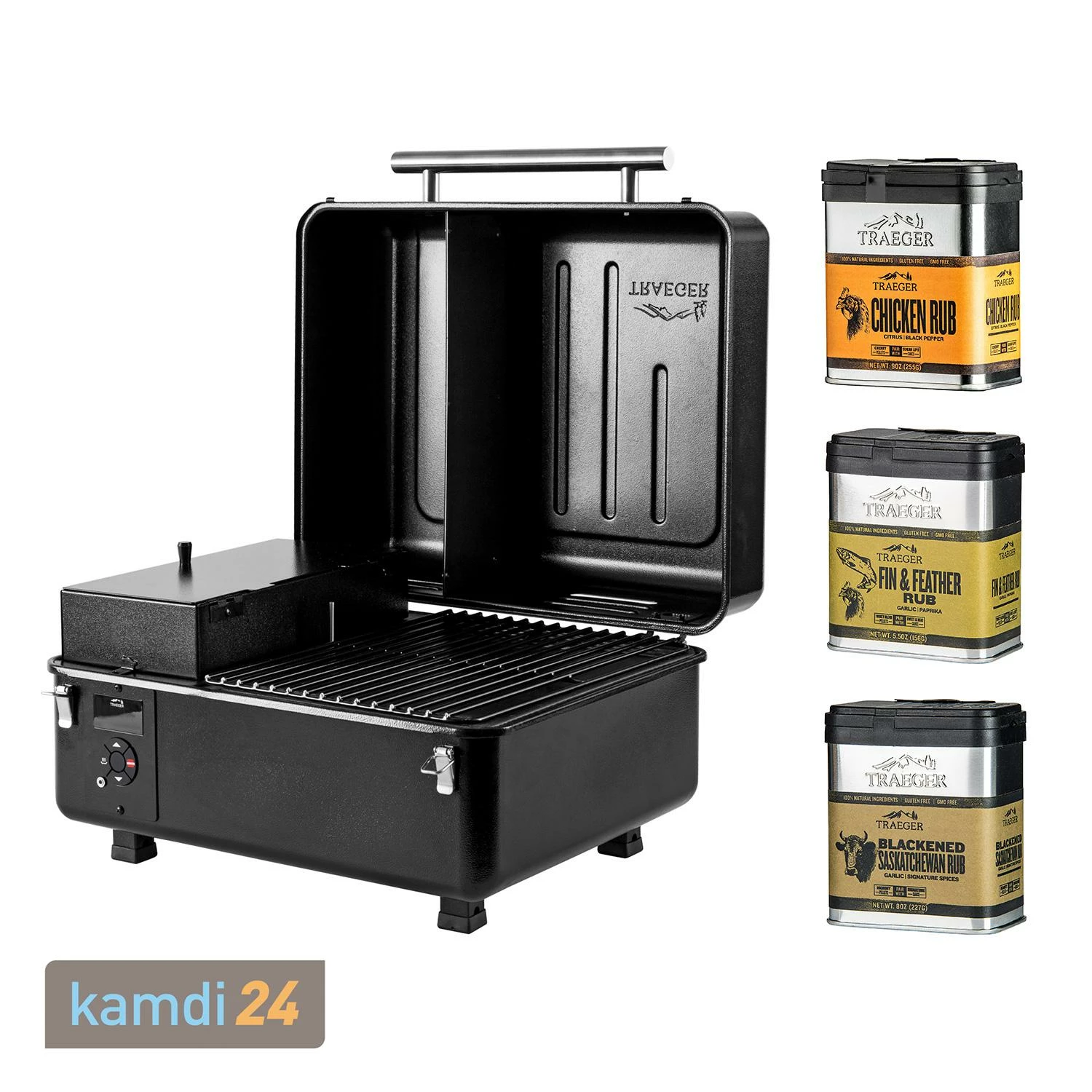 Traeger RANGER Pelletgrill Inkl. Rubs 3er-Set (Chicken, Fin & Feather, Blackened Saskatchewan) 3 Traeger RANGER Pelletgrill Inkl. Rubs 3er-Set (Chicken, Fin & Feather, Blackened Saskatchewan)