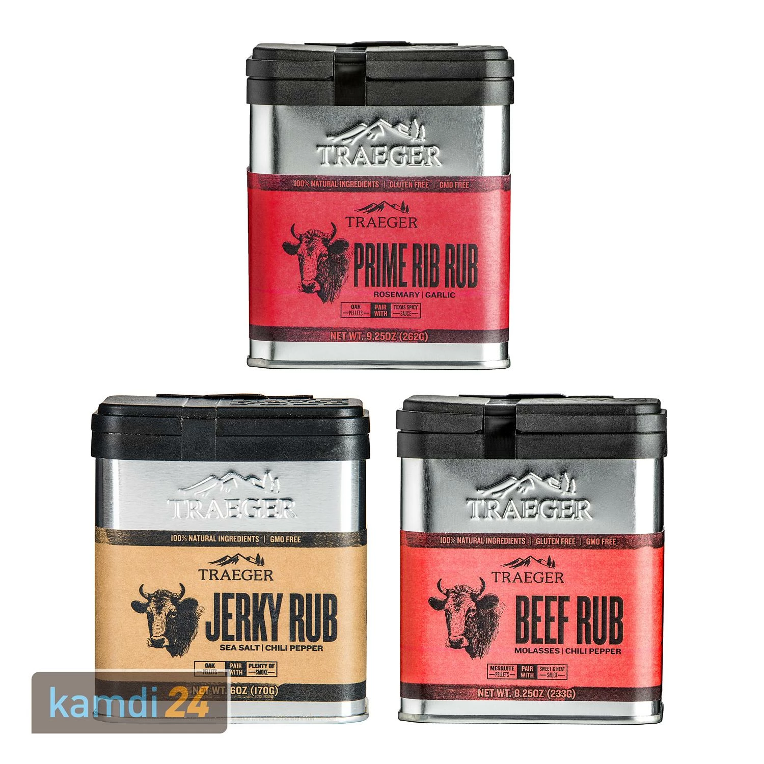 Traeger Rubs 3er-Set: Prime Rib, Jerky, Beef 3 Traeger Rubs 3er-Set: Prime Rib, Jerky, Beef