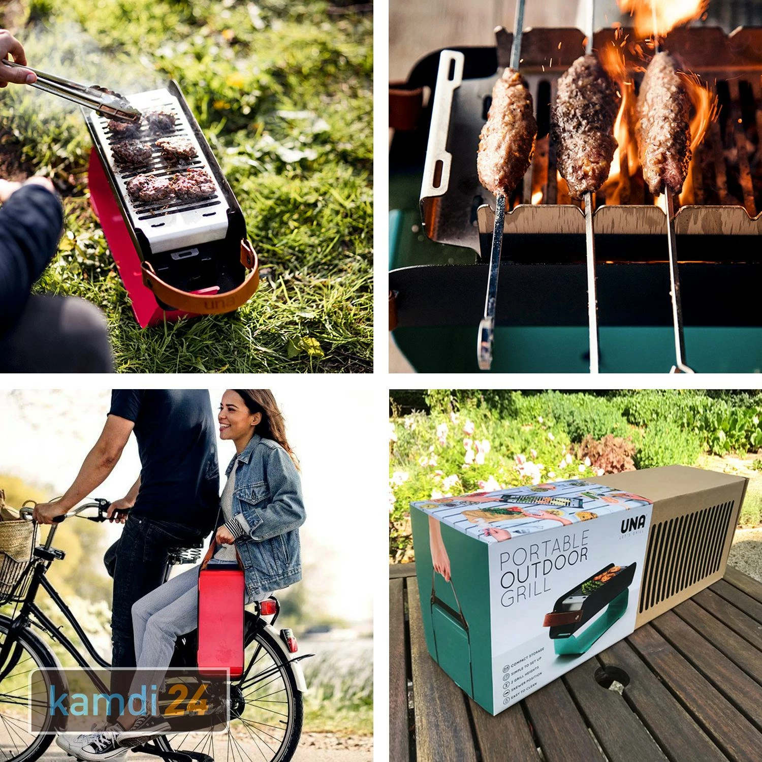 UNA Holzkohlegrill Erdbeerrot 12 UNA Holzkohlegrill Erdbeerrot – Bild 10