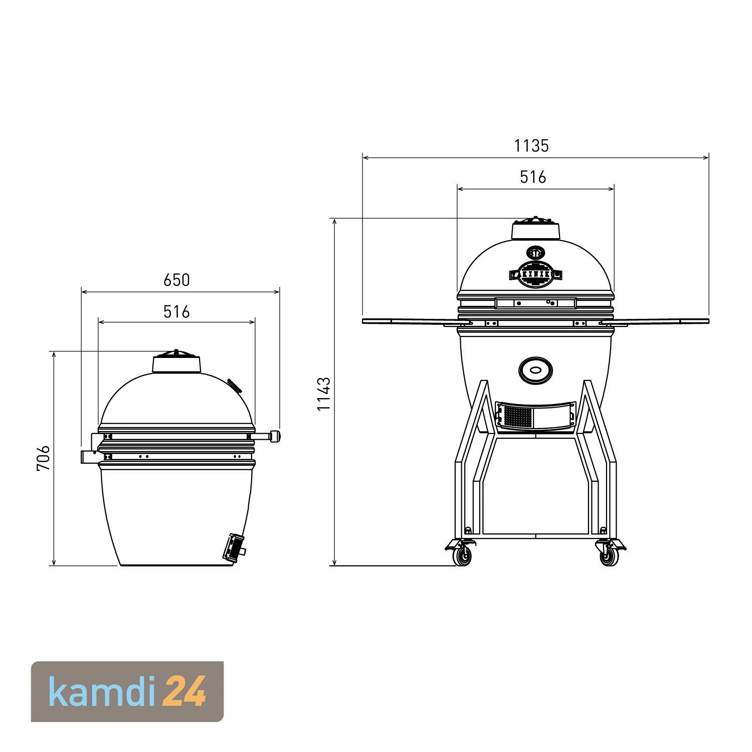 Yakiniku Keramik Grill Kamado M 16" Mit Gestell 14 Yakiniku Keramik Grill Kamado M 16" Mit Gestell – Bild 12